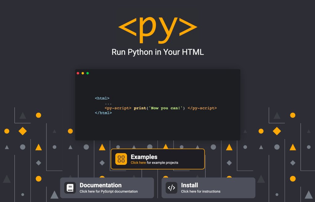 Screen shot of the PyScript.net website